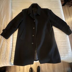 UNIQLO Men’s Wool-Blend Single-Breasted Coat – Black – Size [XL] – Last Season